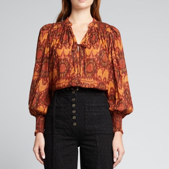 Ulla Johnson Anita Bishop Sleeve Blouse in Ember Size 6 - Picture 1 of 14
